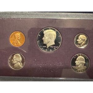 1985 S US Mint Proof Set Kennedy Half Dollar Quarter Dime Nickel Penny 5 Coins